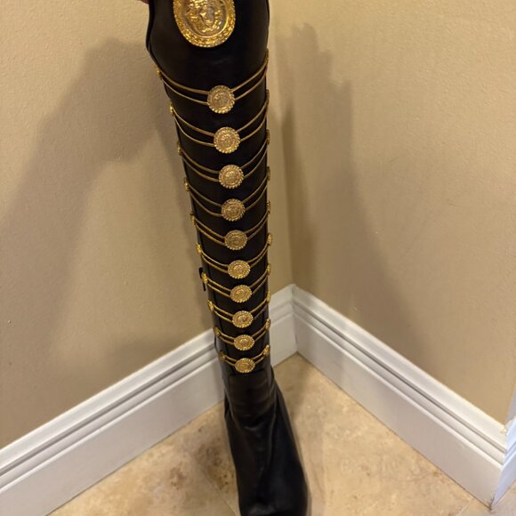 Gianni Versace 1993 A/W Medusa Emblem Grunge Boot (Size 9) - Picture 3 of 4